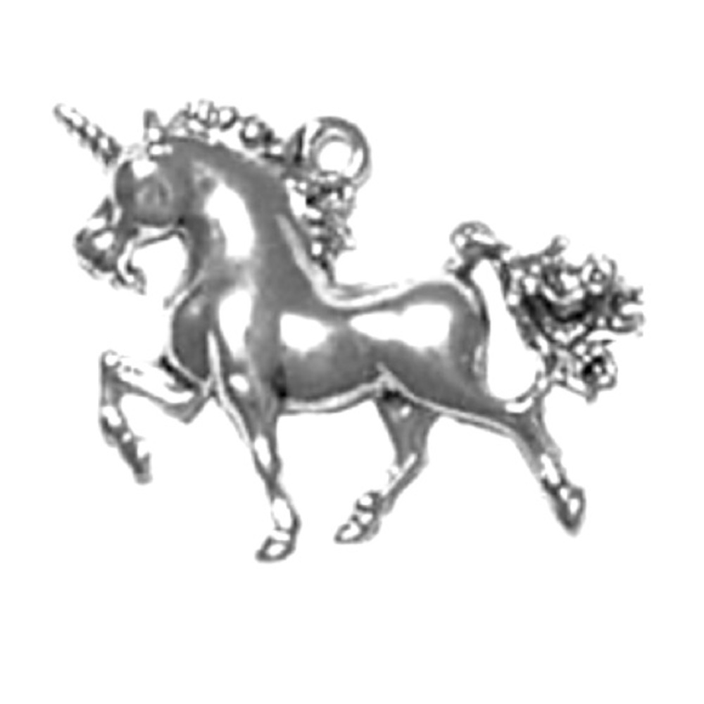 Sterling Silver, 19.7mm Width by 3.7mm Length by 16.6mm Height, Unicorn Charm